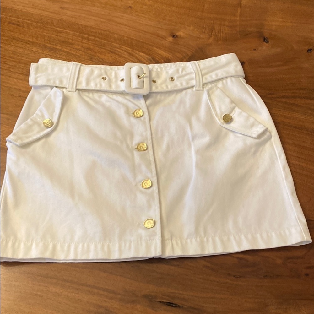 Future Collective Jenee Naylor white denim skirt. Size 10
